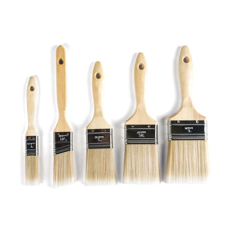 North America Nylon Filaments ชุดแปรงทาสีมุมด้ามยาวด้ามไม้ Sash Brush